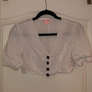 Re:named cropped white blouse